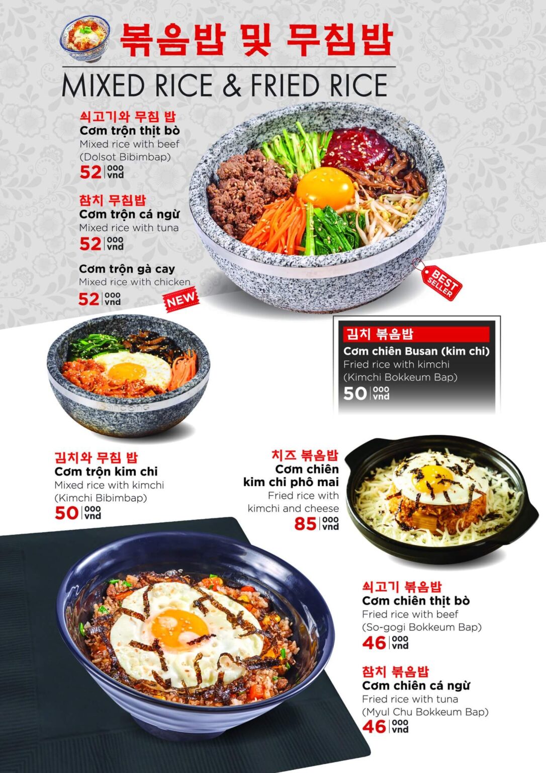 Busan Korean Food Menu