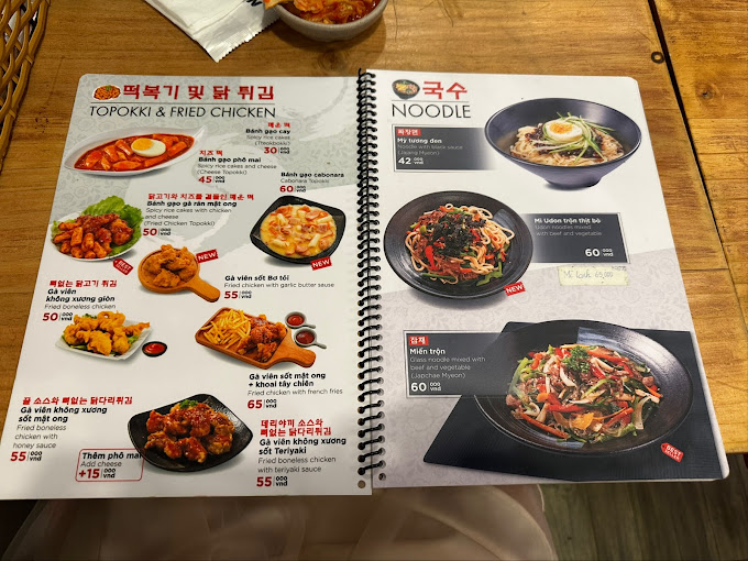 Menu Busan Korean Food Lê Văn Sỹ