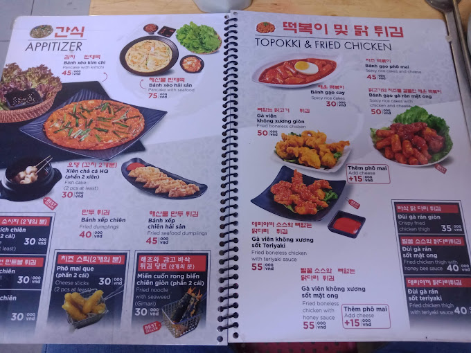 Menu Busan Korean Food Nguyễn Đình Chiểu