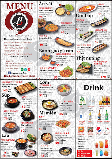 Menu Busan Korean Food Nguyễn Gia Trí