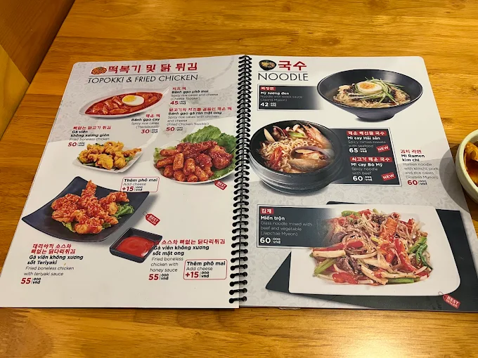 Menu Busan Korean Food Nguyễn Thị Thập