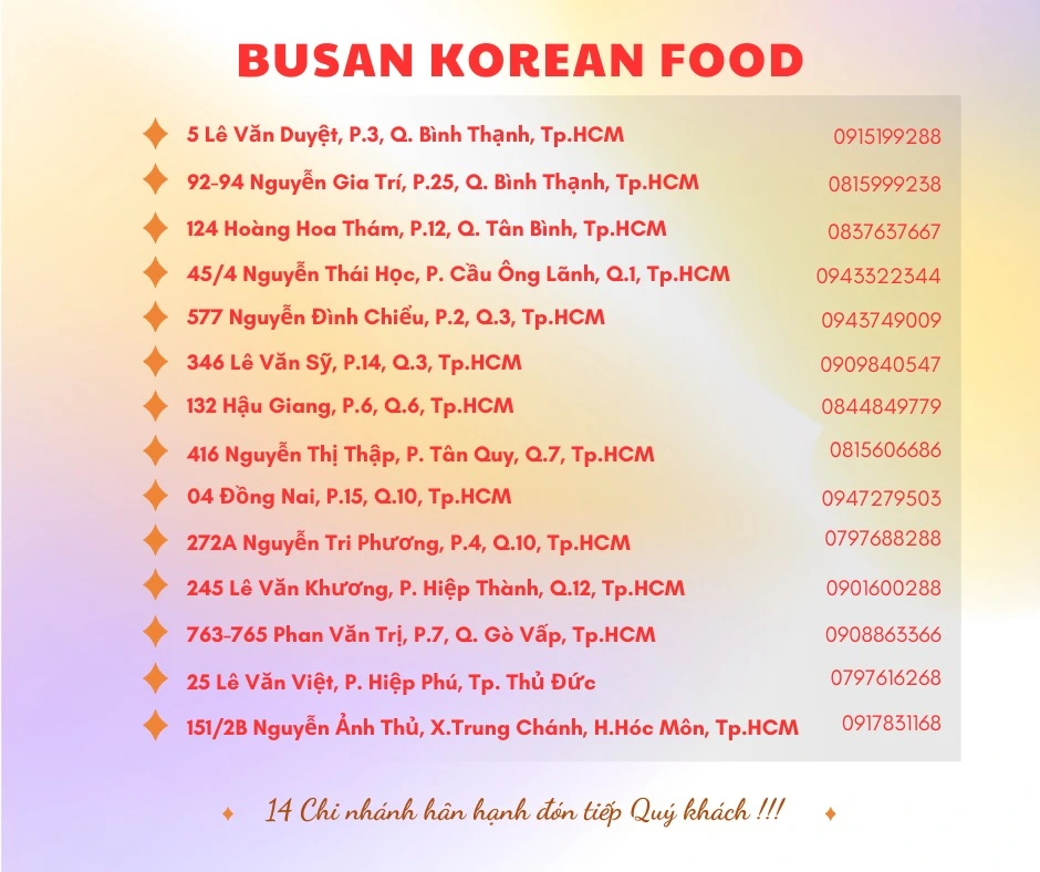 Chi nhánh Busan Korean Food